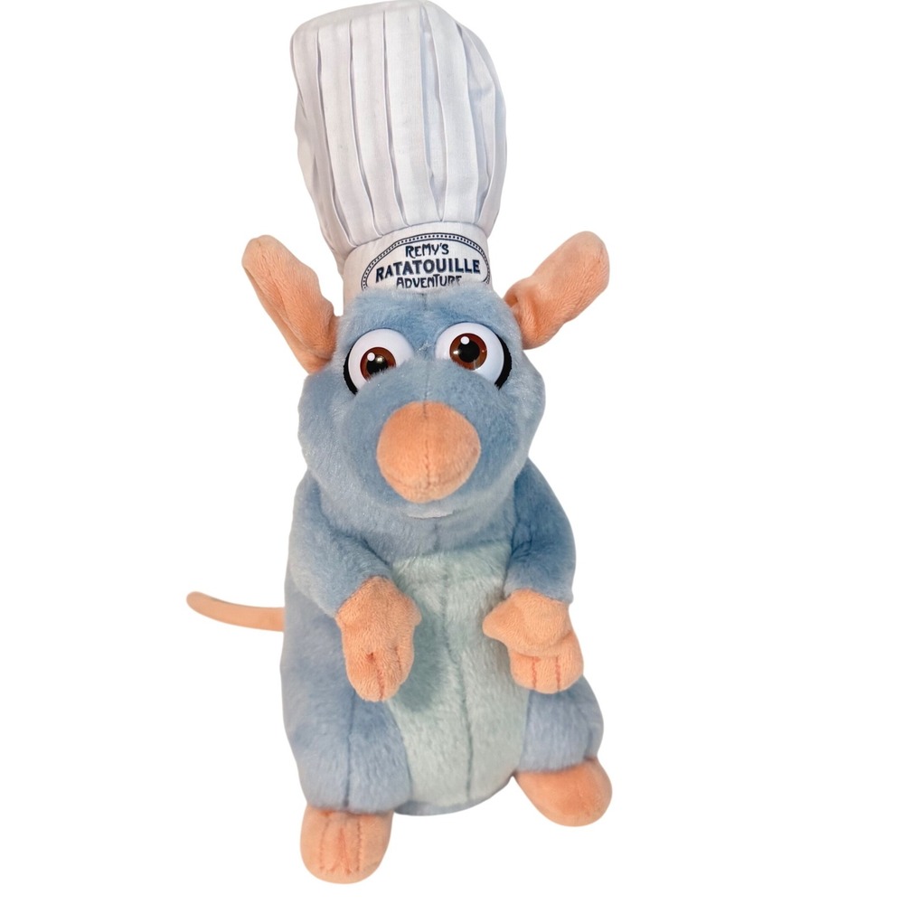 Disney Parks Remys Ratatouille Adventure Remy Plush Rat Chef Toy 12" TESTED WORK